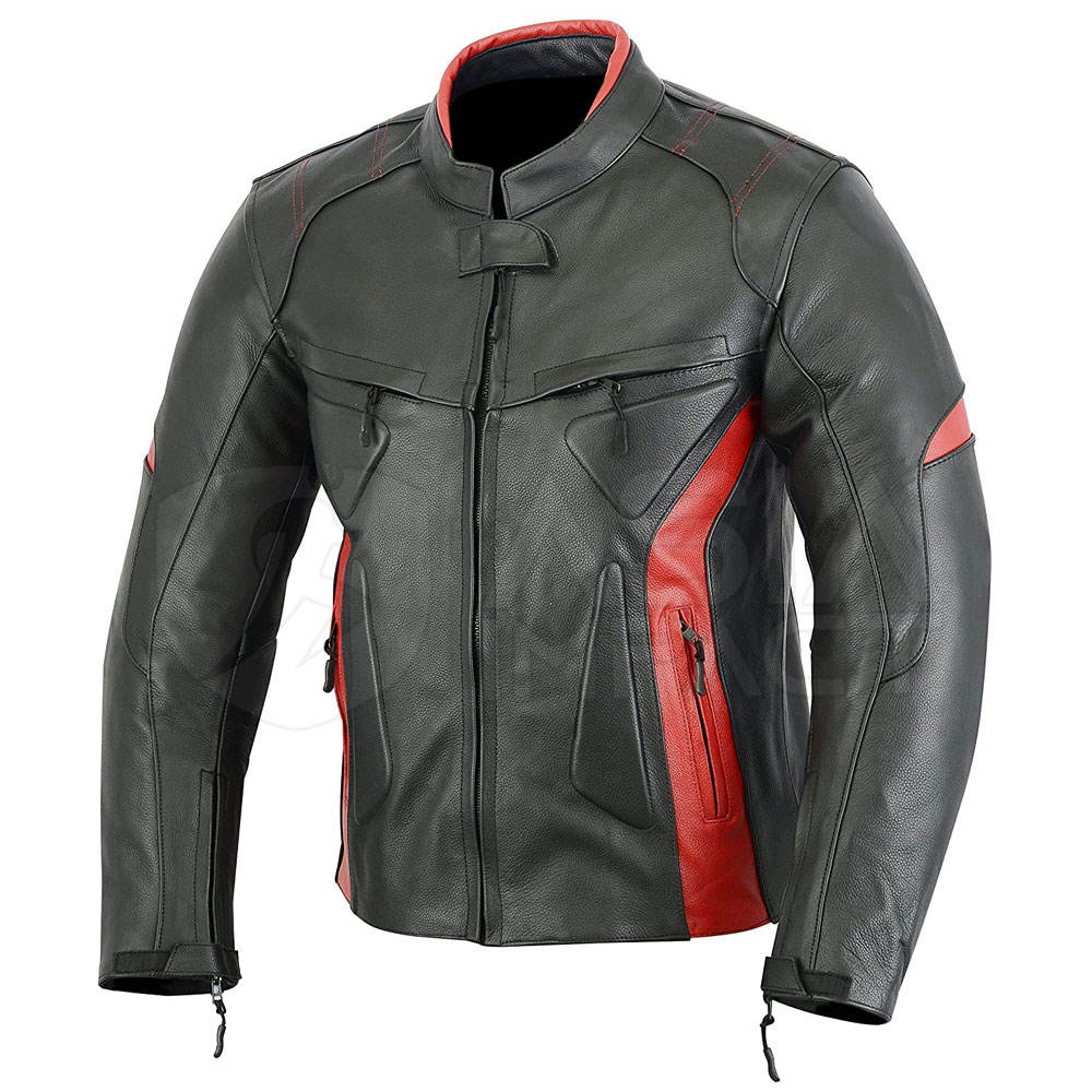 Men Wear Motorbike Leather Jacket