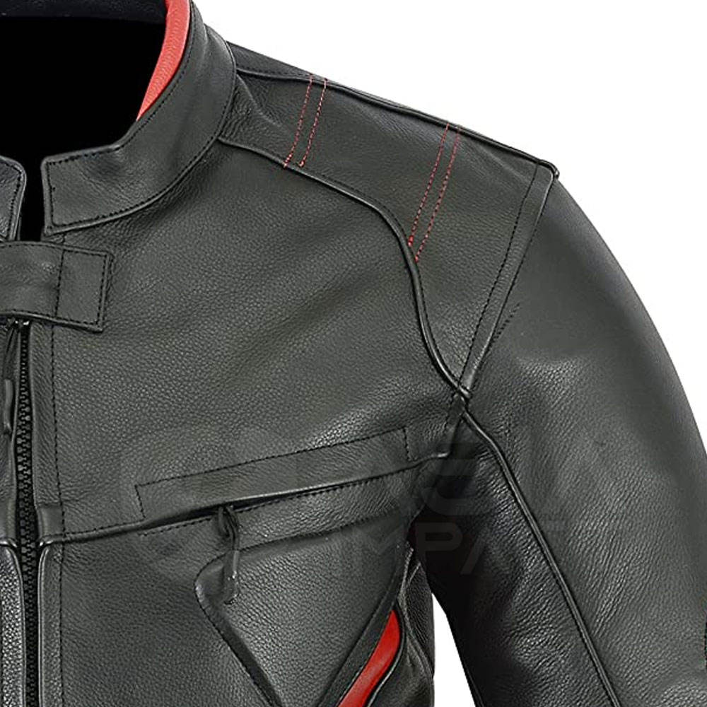 Men Wear Motorbike Leather Jacket